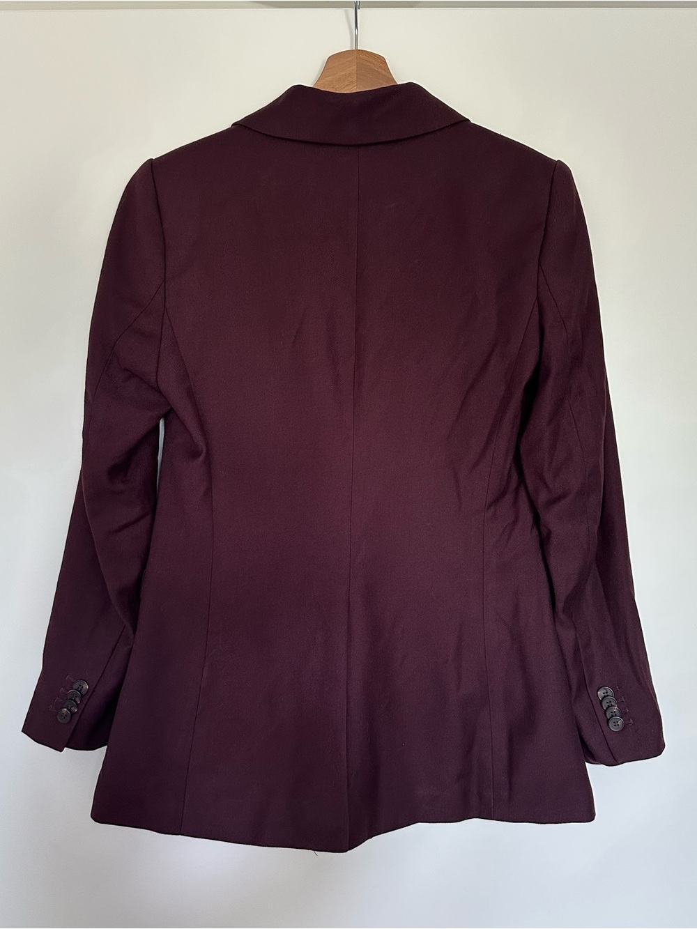 Women's Double-Breasted Blazer Jacket - Deep Plum - Picture 3 of 3